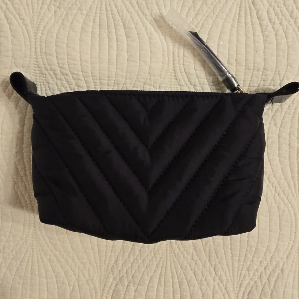 NWT Victoria's Secret Black Cosmetic Bag, 2 Pc Set